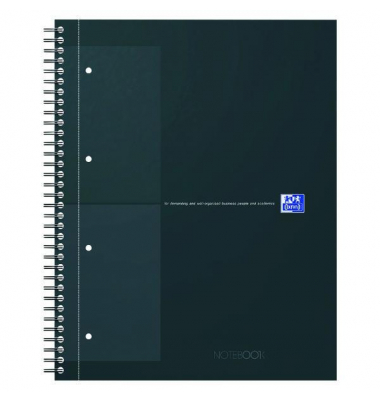 Notizbuch 400191148, International, schwarz, A4+, kariert, 80g, 80 Blatt / 160 Seiten