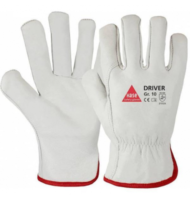 Arbeitshandschuhe Driver, Leder, weiß, Größe 11 / XXL