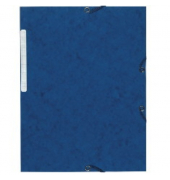 Eckspannmappe 55607E, A4 blau Karton 355g, f&uuml;r ca. 300 Blatt, mit 3 Einschlagklappen