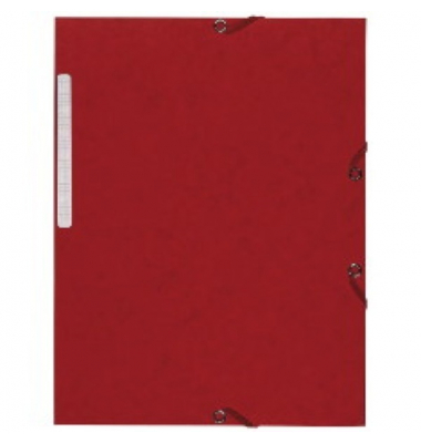 Eckspannmappe 55603E, A4 rot Karton 355g, mit 3 Einschlagklappen