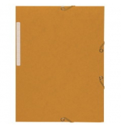 Eckspannmappe - 55604E, A4 gelb Karton 390g, f&uuml;r ca. 500 Blatt  (80 g/m&sup2;), mit 3 Einschlagklappen