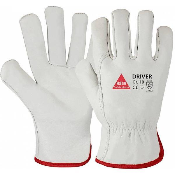 12 Stück Hase Arbeitshandschuhe Driver, Leder, natur, Größe 8 / M 4018949850088 Hase