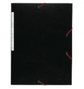 Eckspannmappe 55601E, A4 schwarz Karton 355g, mit 3 Einschlagklappen