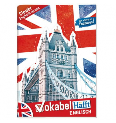 Vokabelheft 8563-2 Englisch, Lineatur 54 / Lineatur 54, A4, 80g, rot, blau, wei&szlig;