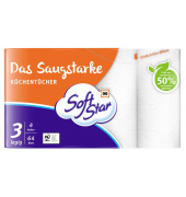 Küchenrollen Das Saugstarke 2998344 3-lagig weiß Rolle à 64