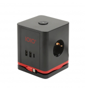 IOIO SW 1000 3-fach Steckdosenwürfel  1,5 m schwarz mit USB-Buchse