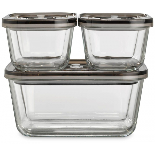 4038437011777 - Caso Vakuumbehälter »1177 VacuBoxx Eco-Set« Glas Kunststoff (Set 4-tlg 1 Vakuumschlauch mit Adapter) 3 Glasbehälter mit Kunststoffdeckel weiß 4038437011777 - Caso Vakuumbehälter »1177 VacuBoxx Eco-Set« Glas Kunststoff (Set 4-tlg 1 Vakuumschlauch mit Adapter) 3 Glasbehälter mit Kunststoffdeckel weiß