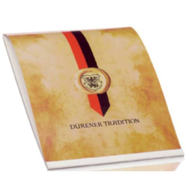 Briefblock 20020401 D&uuml;rener Tradition, marmor, Lineatur 20 / blanko, A4, 90g, beige, 50 Blatt