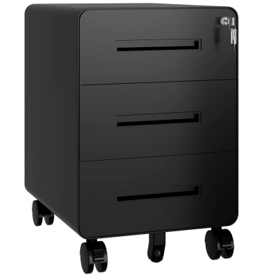 EasyRoll Rollcontainer schwarz 3 Auszüge 40,0 x 50,0 x 50,0 cm