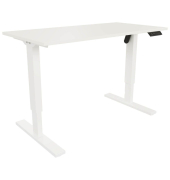 Schreibtisch-Büromöbel-Set Easy Starter Set ESS1406396005R2696, elektrisch höhenverstellbar 70-112cm (H), 140x60cm (BxT), rechteckig, weiß / weiß