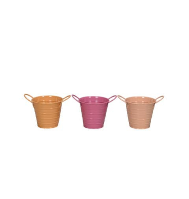 Deko Topf mit Griffe pinkorange sort.