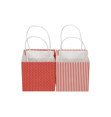 Geschenktasche 661331012449, allgemein, gedrehte Papierkordel, 2 Motive sortiert, 12cm x 12cm