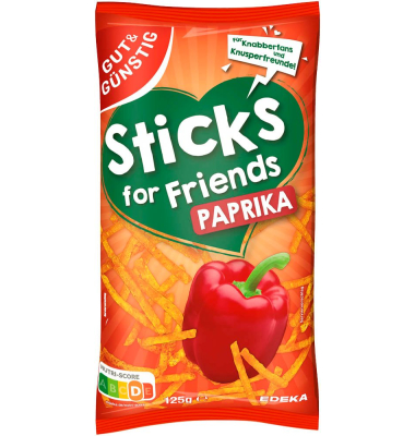 Sticks Paprika Chips 125,0 g Sticks Paprika Chips 125,0 g