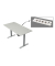 Schreibtisch Move 1 plus, elektrisch höhenverstellbar, 74-123cm (H), 160x80cm (BxT), rechteckig, weiß / grau