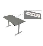 Schreibtisch Move 1 plus, elektrisch höhenverstellbar, 74-123cm (H), 160x80cm (BxT), rechteckig, weiß / grau