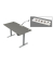 Schreibtisch Move 1 plus, elektrisch höhenverstellbar, 74-123cm (H), 160x80cm (BxT), rechteckig, weiß / grau