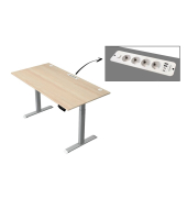 Schreibtisch Move 1 plus, elektrisch höhenverstellbar, 74-123cm (H), 160x80cm (BxT), rechteckig, weiß / grau