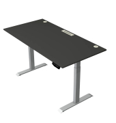 Schreibtisch Move 1 plus, elektrisch höhenverstellbar, 74-123cm (H), 160x80cm (BxT), rechteckig, weiß / grau