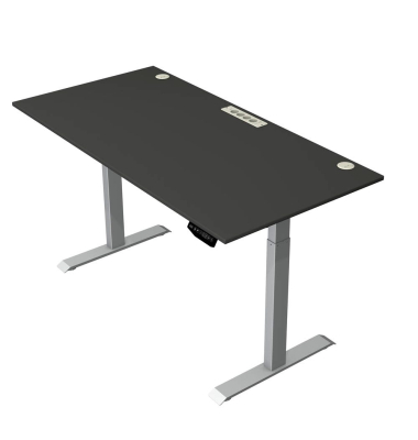 Schreibtisch Move 1 plus, elektrisch höhenverstellbar, 74-123cm (H), 160x80cm (BxT), rechteckig, weiß / grau