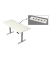 Schreibtisch Move 1 plus, elektrisch höhenverstellbar, 74-123cm (H), 180x80cm (BxT), rechteckig, weiß / grau