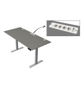 Schreibtisch Move 1 plus, elektrisch höhenverstellbar, 74-123cm (H), 180x80cm (BxT), rechteckig, weiß / grau