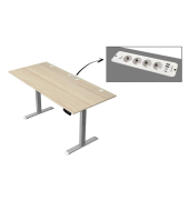 Schreibtisch Move 1 plus, elektrisch höhenverstellbar, 74-123cm (H), 180x80cm (BxT), rechteckig, weiß / grau