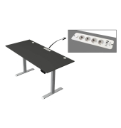 Schreibtisch Move 1 plus, elektrisch höhenverstellbar, 74-123cm (H), 180x80cm (BxT), rechteckig, weiß / grau