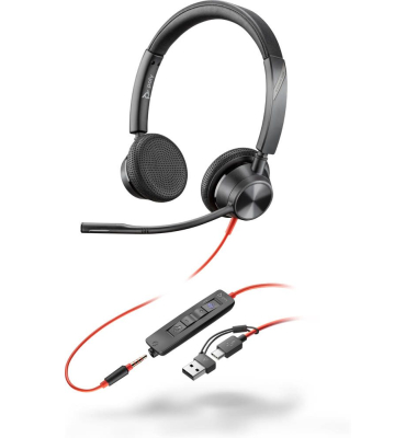 On-Ear Headset Blackwire 3325 Teams 8X222AA, schwarz