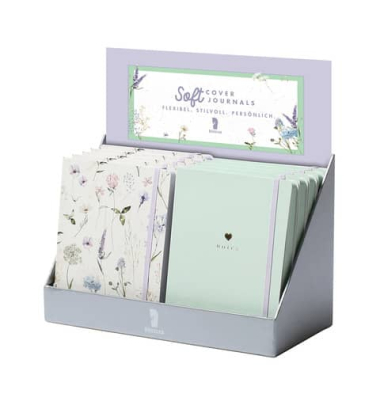 Notizbuch 18811560991, Notizbuch Valerie, farbig sortiert, 15,3x20,2cm, 100g, 128 Blatt / 256 Seiten