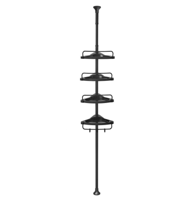 Teleskop-Duschregal schwarz 25,0 x 35,0 x 85,0 - 300,5 cm