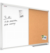 Kombitafeln CO129, Kork/Whiteboard, Aluminium