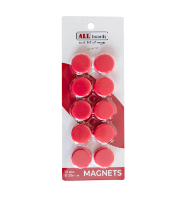 Magnet rot, Kunststoff Ø 2,0 x 0,6 cm