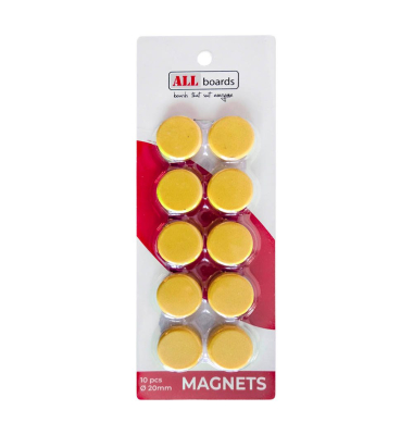 Magnet gelb, Kunststoff Ø 2,0 x 0,6 cm