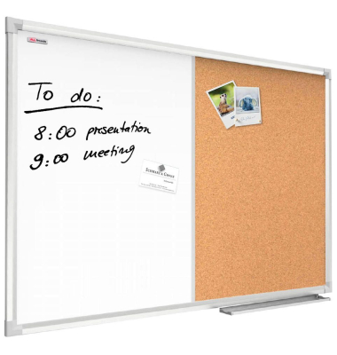 Kombitafeln CO64, Kork/Whiteboard, Aluminium