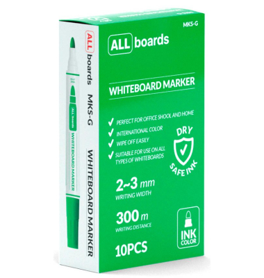 Boardmarker MKS-G/10PCS, Pack, 10 St. grün, 2-3mm Rundspitze