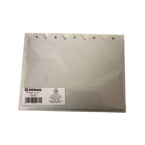 Donau Leitregister PP A5quer grau 9004546529705 Donau