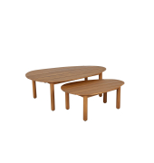 Beistelltisch Pebble, 32cm (H), Tisch 1: 120x39x80cm, Tisch 2:84x32x55cm (BxHxT) (BxT), halbrund, akazie / akazie