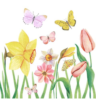 Motivservietten 208832 / Schmetterlingswiese, 3-lagig, 33x33cm