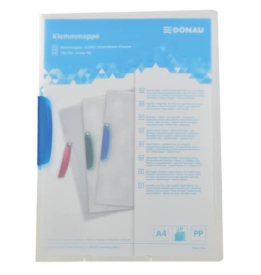 Klemmhefter 8557190-10, A4 transluzent/blau, für ca. 40 Blatt, Polypropylen (PP)