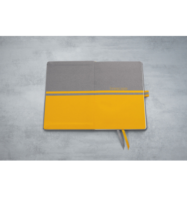 Notizbuch LS101, Linescape, grau/gelb, A5, liniert, 80g, 88 Blatt / 176 Seiten