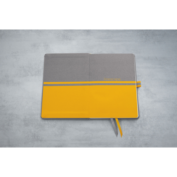 4004360778926 - Notizbuch Linescape 176 Seiten DIN A5 80 g m² kariert Gummiband 2-farbige Stiftschlaufe hellgrau gelb 4004360778926 - Notizbuch Linescape 176 Seiten DIN A5 80 g m² kariert Gummiband 2-farbige Stiftschlaufe hellgrau gelb