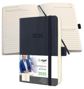 Taschenkalender C2521, Conceptum, schwarz, 1 Tag / 1 Seite, Sa./So. / einer Seite,  (A6), 2025