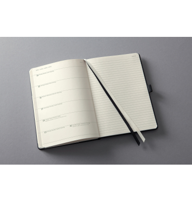 Buchkalender C2503, Conceptum, schwarz, links Woche/rechts Notizen / 2 Seiten, 21,3x14,8cm (ca. A5), 2025/2026