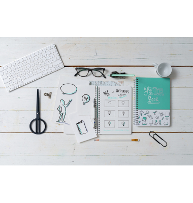 Notizbuch JN698, mit Spirale Jolie, gr&uuml;n, A5, punktkariert, 120g, 120 Blatt / 240 Seiten