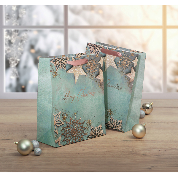 5 x Sigel Geschenktasche Large Glamorous Christmas 260x330x120mm