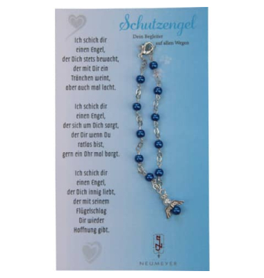 Rosenkranz Auto Engel blau