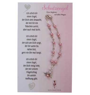 Rosenkranz Auto Engel rosa