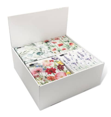 Motivserviette 33x33cm Blumen zart