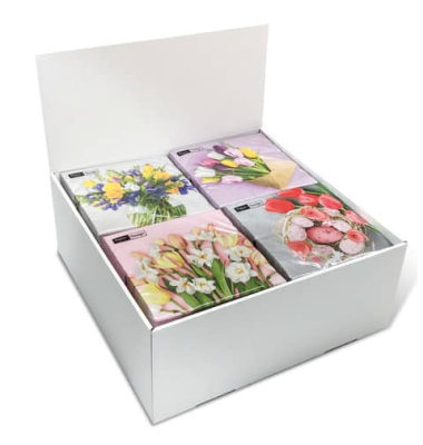 Motivserviette 33x33cm Fr&uuml;hjahr Blumen