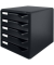 Schubladenbox Post-Set 5293-00-95 schwarz/schwarz 5 Schubladen geschlossen